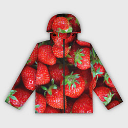 Ветровка с капюшоном женская Клубничная, цвет: 3D-черный