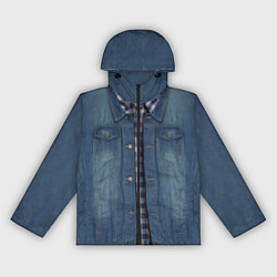 Ветровка с капюшоном женская Джинсовка, цвет: 3D-черный