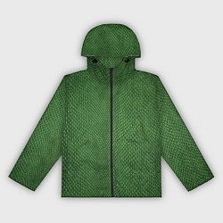 Ветровка с капюшоном женская Змеиная зеленая кожа, цвет: 3D-черный