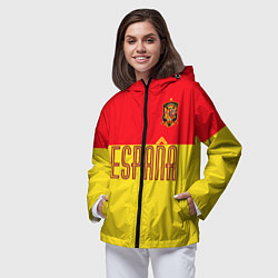 Ветровка с капюшоном женская Сборная Испании: Евро 2016, цвет: 3D-черный — фото 2