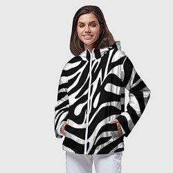 Ветровка с капюшоном женская Зебра, цвет: 3D-белый — фото 2